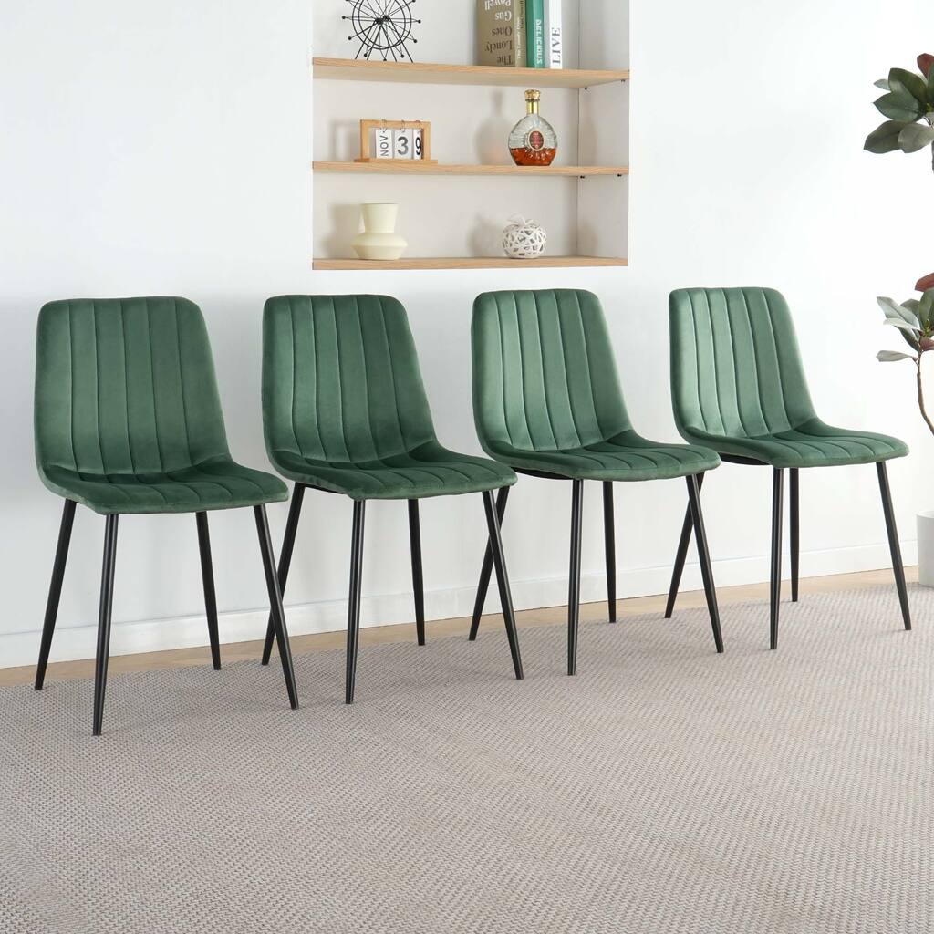 Indoor Velvet Dining Chair, Side Chair (set of 4)-Only Chair