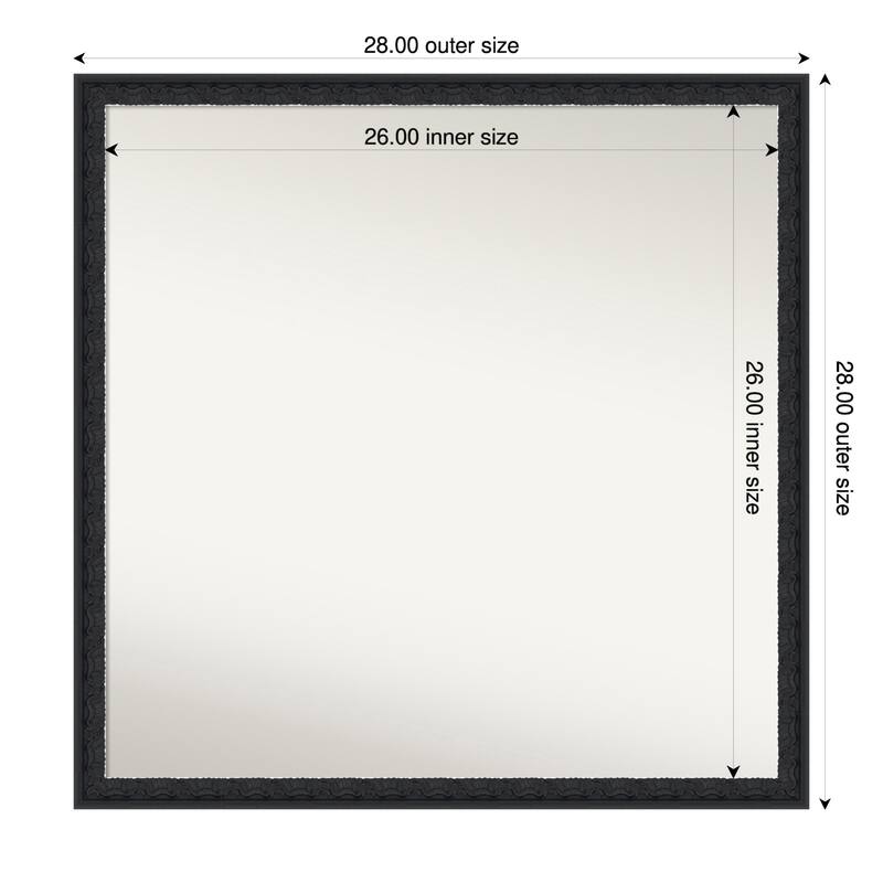 Bethany Non-Beveled Wood Framed Wall Mirror - 28 x 28 in - Bethany Black