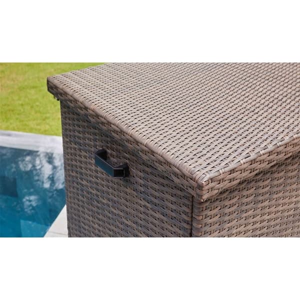 Outdoor Wicker Cushion Storage Container Wicker Patio Box by Moda