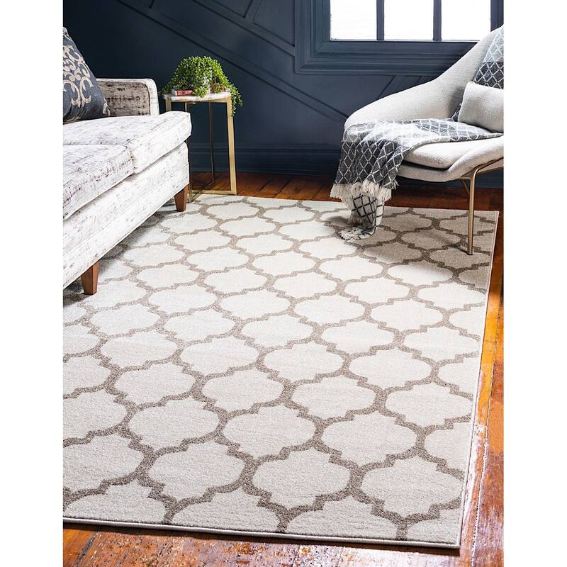 Contemporary Akiva Collection Area Rug - 10'x13' - Beige-Tan