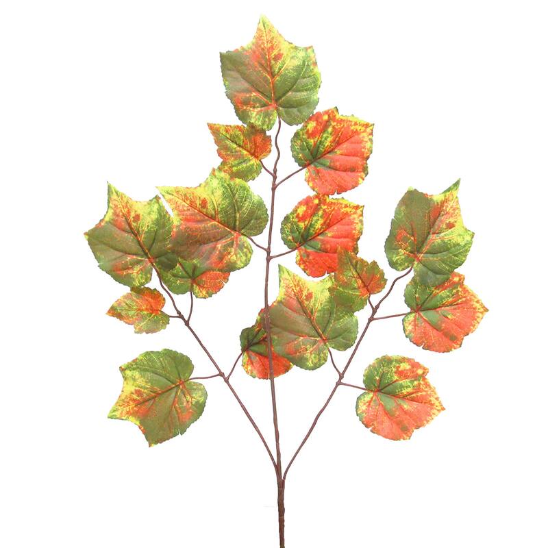Set of 24 Artificial Grape Leaf Stem Plant Greenery Spray Branch 23in - 23" L x 16" W x 0.25" DP - Green Yellow