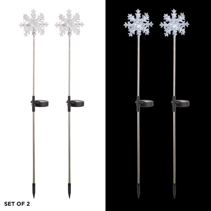 Alpine Corporation Outdoor Garden Stakes LED Lights (Set of 2)