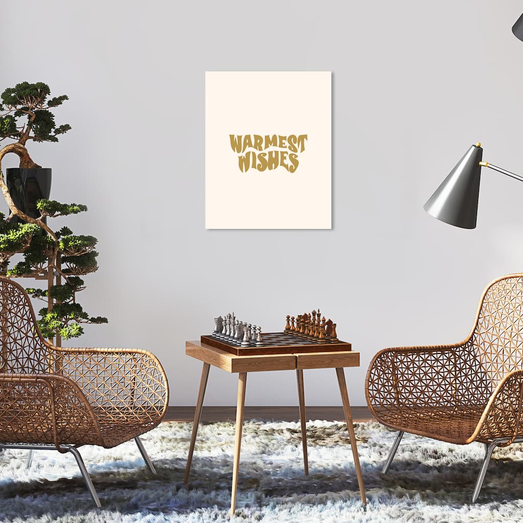 Wynwood Studio Canvas Typography and Quotes Warmest Wishes Blank Gold Modern & Contemporary Wall Art Canvas Print