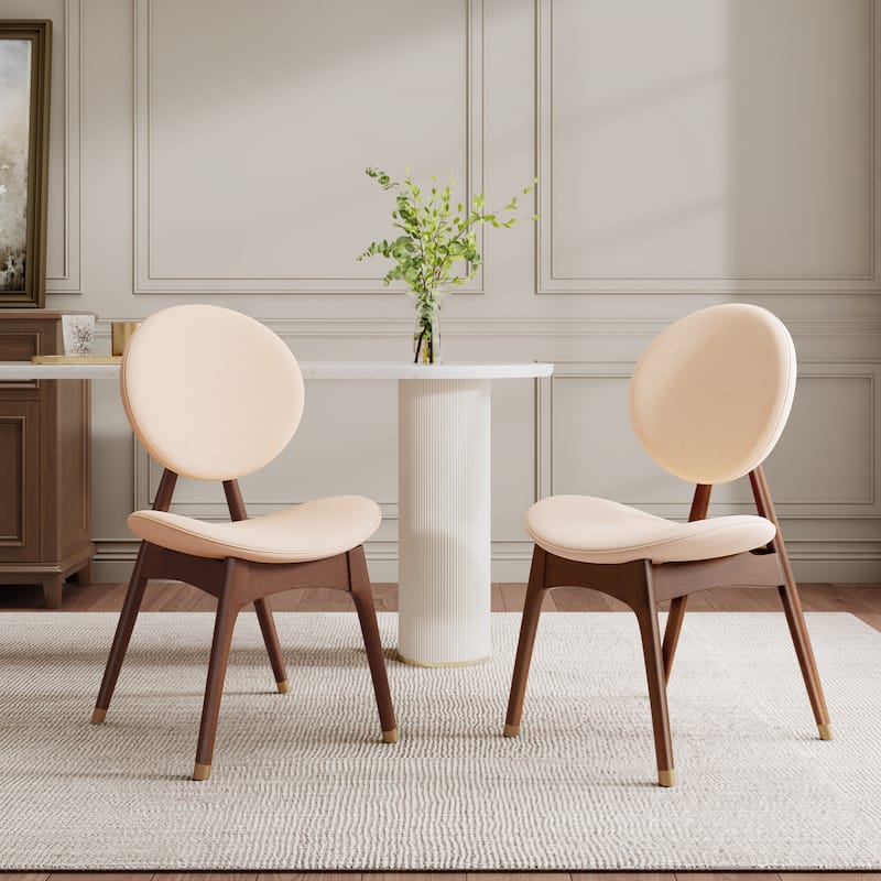 Christopher Knight Home - Nomi Modern Upholstered Indoor Dining Chair with Curved Back Support - Beige+Brown