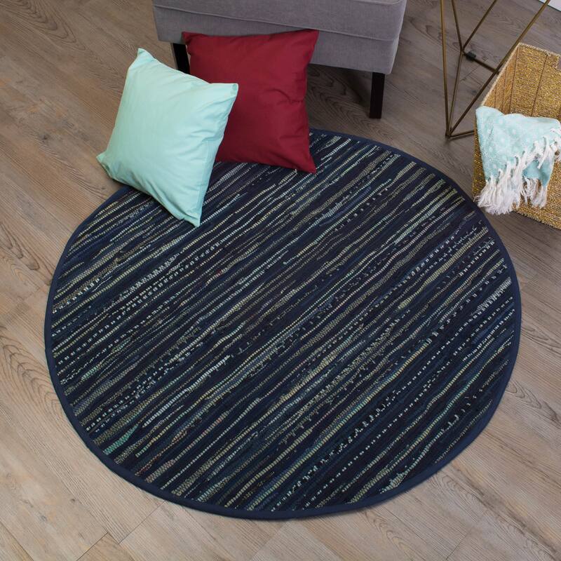 DII Recycled Fabric Striped Handmade Rag Rug