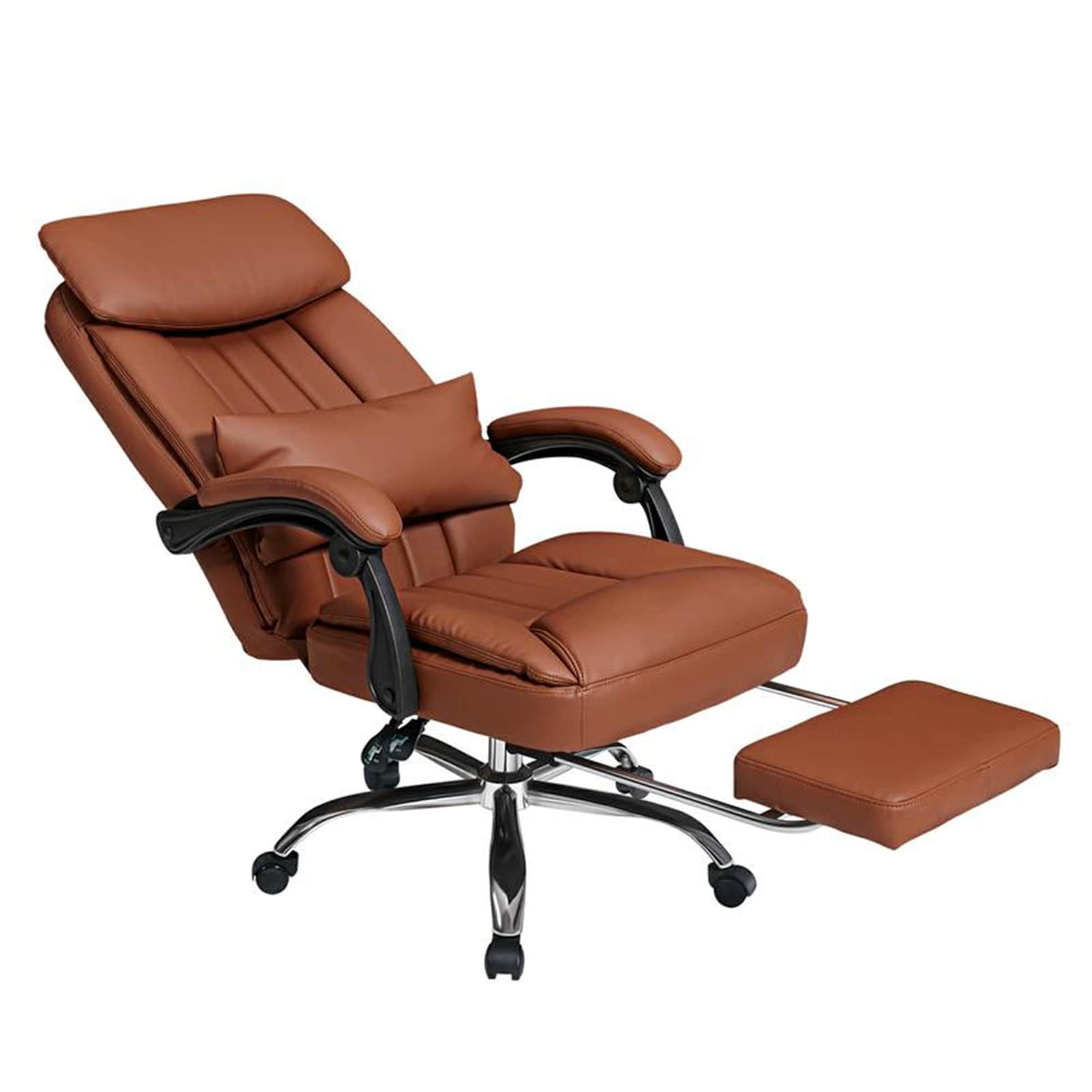 Executive Chair, High Back Leather Desk Chair W/ Retractable
