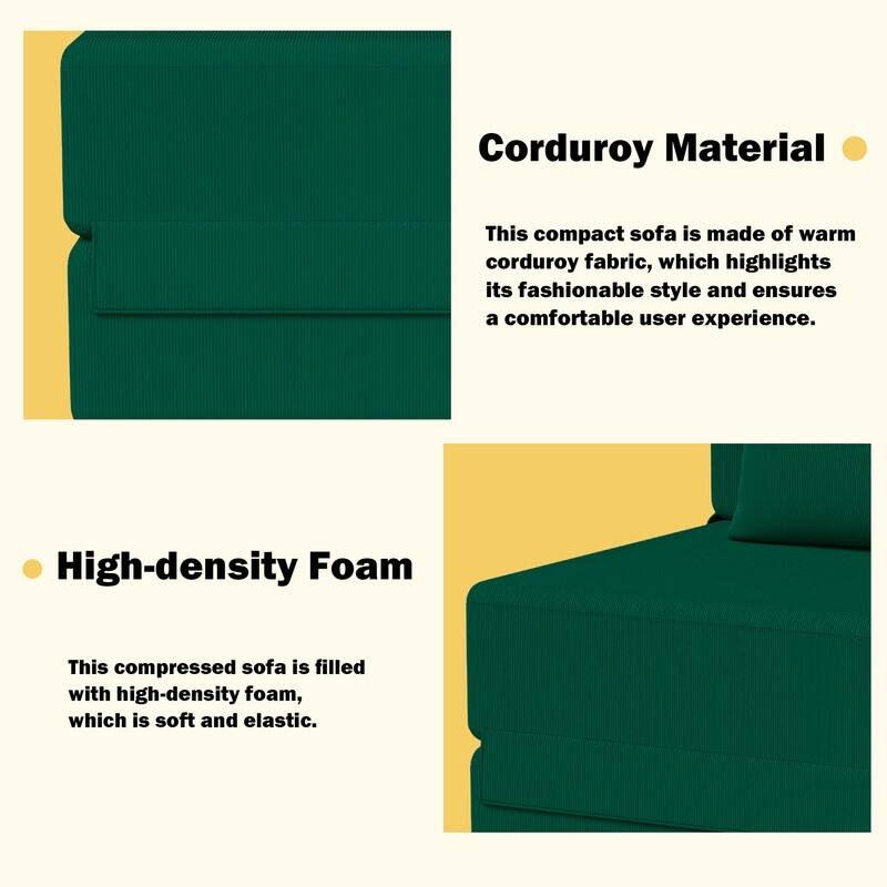 Convertible Compression Corduroy Sectional Sofa (Set of 2)