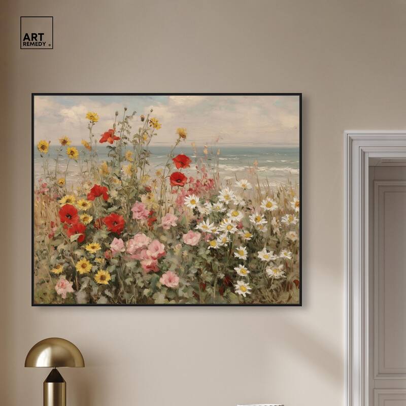 Misty Ocean Field II Canvas by Art Remedy