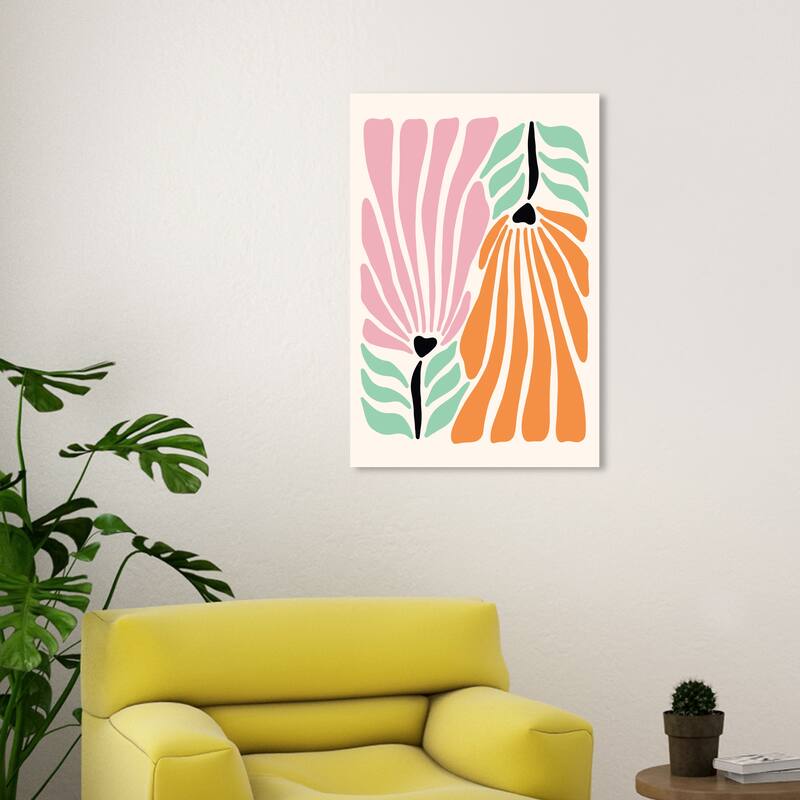 Wynwood Studio Canvas Floral and Botanical Fresh Floral Pink and Pastel Pink Modern & Contemporary Wall Art Canvas Print