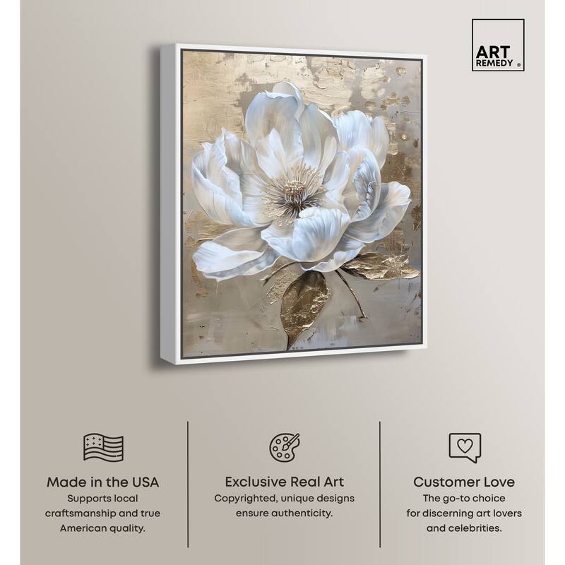 Art Remedy Athenas Flower Framed Floral Fine 1 Piece Canvas Wall Art