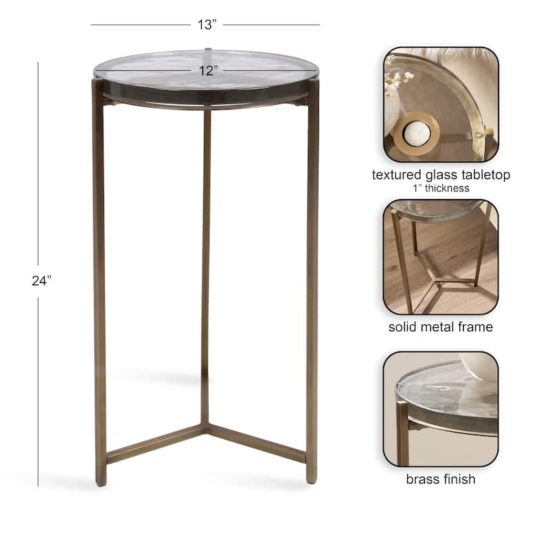 Kate and Laurel Aguilar Glass and Metal Side Table