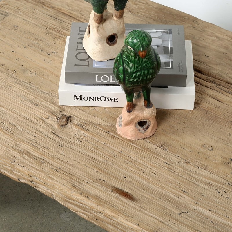 Approx.60 Inches Rustic Vintage Waterfall Coffee Table Weathered Natural - 54 x 84