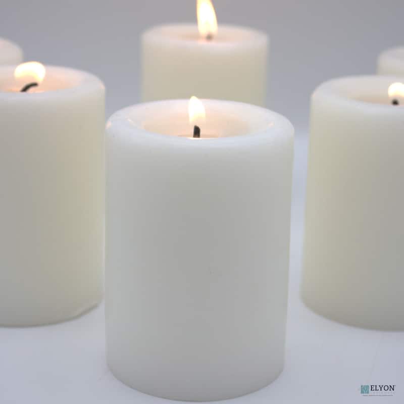 Elyon 4 x 3 Inch White Pillar Candle Set