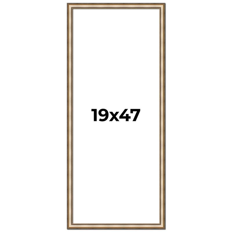 19x47 Frame Gold Solid Wood Shadow Box Width 1.5 Inches | Interior Frame Depth 2 3/8 Inches