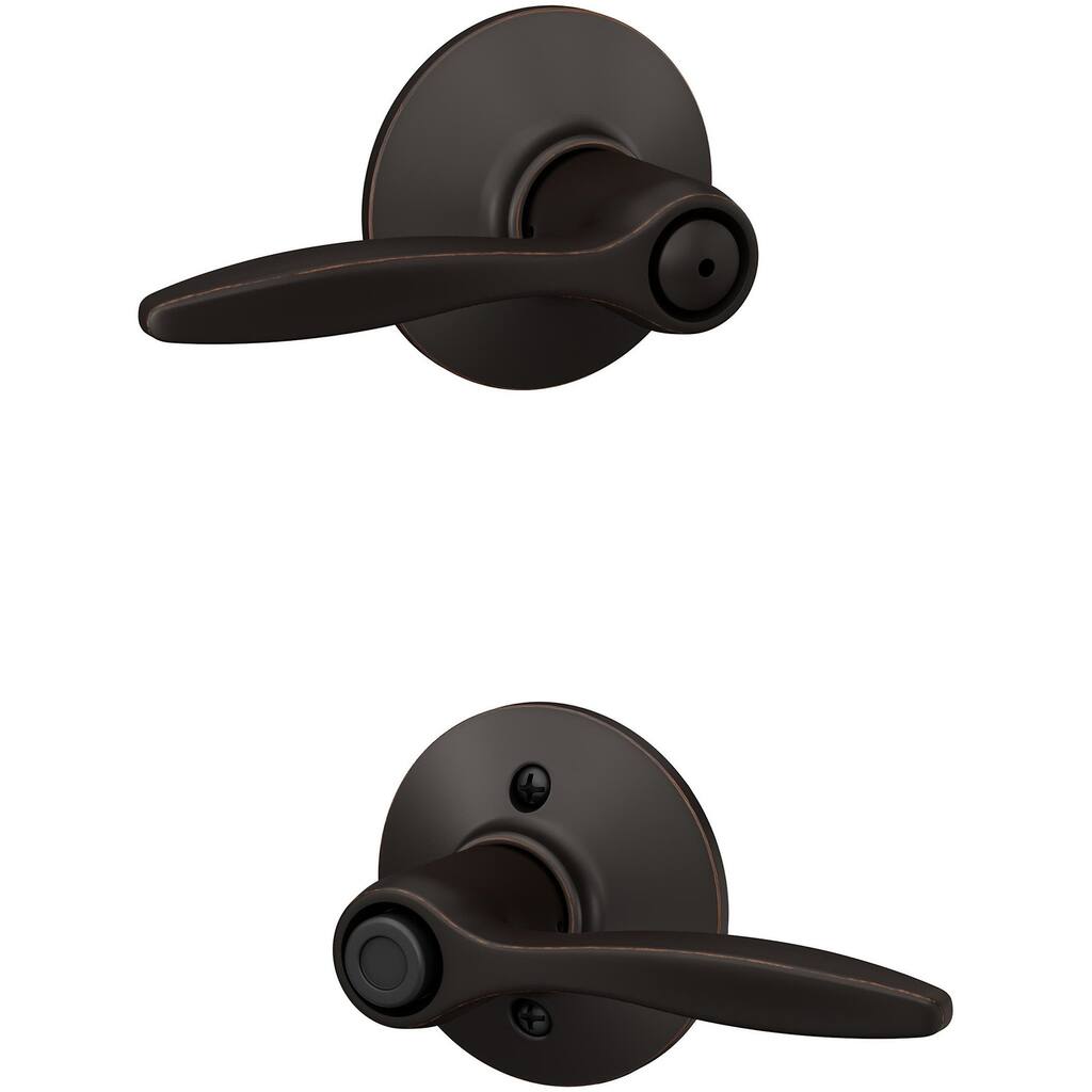 Schlage F40-DEL Delfayo Privacy Door Lever Set with Plymouth Trim from