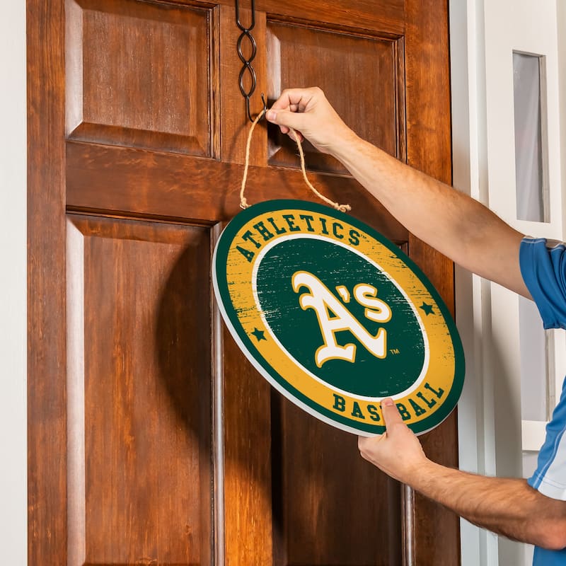Athletics Wooden Door Decor Wall Sign - Multi-Color