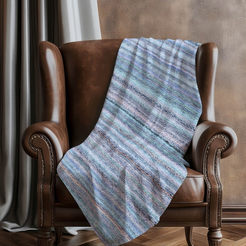 Premium Machine Washable Casual Stripes Sherpa Throw Blanket