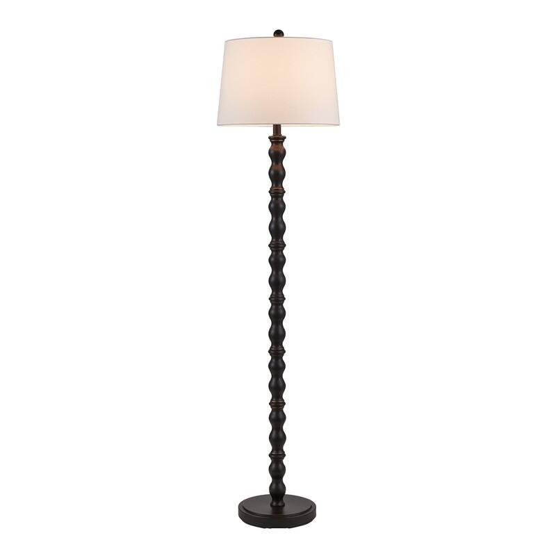 KAWOTI 60.25'' Black Standard Floor Lamp with Drum Shade
