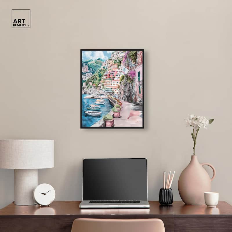 Lush Coastal Villa Entrance Canvas by Art Remedy