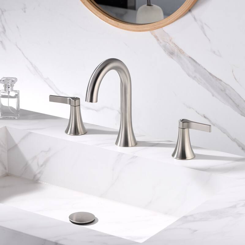 Luxier Reesley 8 in. Widespread 2-Handle Bathroom Faucet with Drain