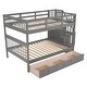 preview thumbnail 6 of 9, Multifunctional Design Wood Bunk Bed with Storage Space and Guardrail, Stable Construction, Grey