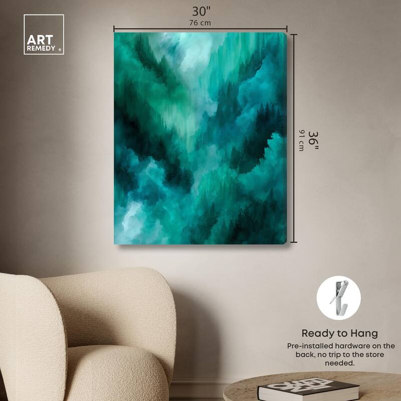 Textured Teal II Canvas by Art Remedy, Gallery Wrapped