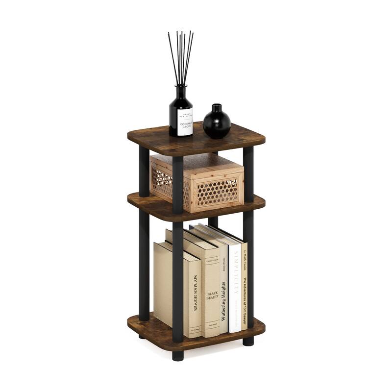 Furinno Just 3-Tier Turn-N-Tube Curve End Table, Side Table, 1-Pack