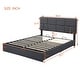 preview thumbnail 6 of 30, Queen Size Bed Grounding Platform Bed with Hydraulic Storage Upholstered Low Profile Bed Wingback Bed with Metal Legs