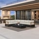 preview thumbnail 19 of 37, PURPLE LEAF GLFSF Outdoor sofas Black sofa with white seat for Yard Porch Deck Patio Conversation Sets 6seats+2 Tables/L-shaped