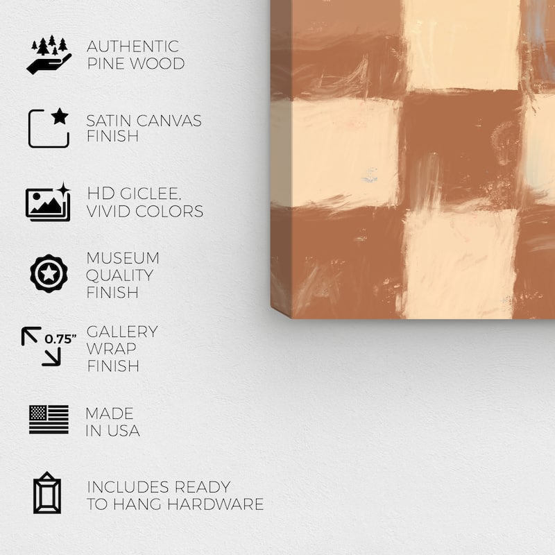Wynwood Studio Canvas Abstract My Version of Plaid Fabric Purple and Modern & Contemporary Wall Art Canvas Print