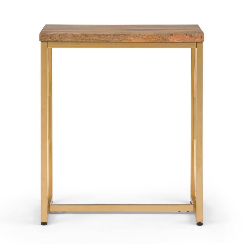 WYNDENHALL Ebsen Contemporary 20 inch Wide Metal and Wood Accent Side Table