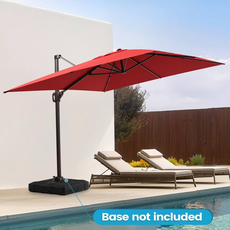 11 x 9 FT Rectangle Outdoor Premium Patio Cantilever Offset Umbrella