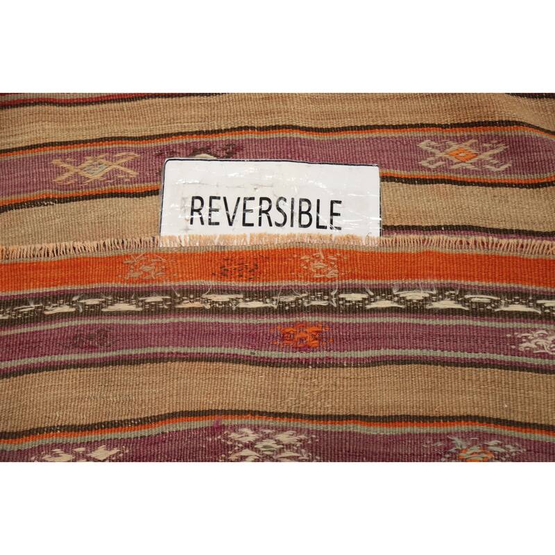 Hand Woven Oriental 100% Wool Carpet Southwestern Tribal Multi-Colored Kilim Area Rug - 7' 4'' X 4' 4''