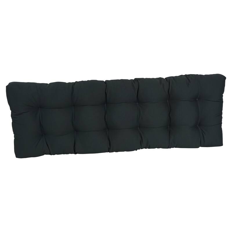 Solid Twill Tufted Indoor Bench Cushion (Multiple widths from 42 to 60 inch)