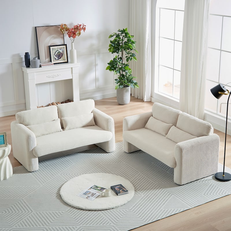 GDFStudio - Emiliano Sofa Set in Premium Corduroy with Elegant Design and Superior Comfort