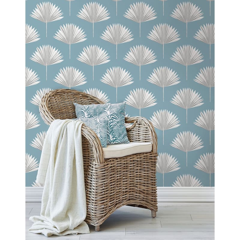 NextWall Tropical Fan Palm Peel and Stick Wallpaper
