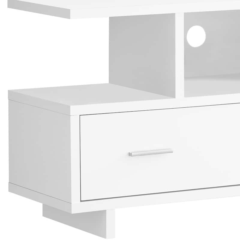 HomeRoots 47" White Cabinet Enclosed Storage TV Stand - n/a