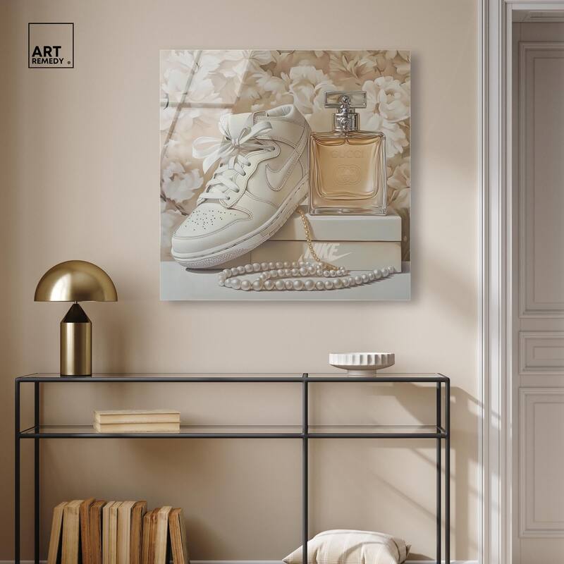 White Sneakers and Pearls Acrylic by Art Remedy, Ready to Hang
