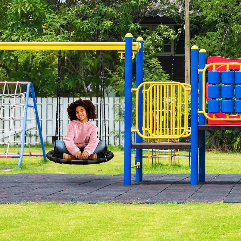 Spinner Swing Kids Round Mat Swing Great for Tree, Backyard, Playground [New Improved 2020 Design!] (24" Mat Seat)