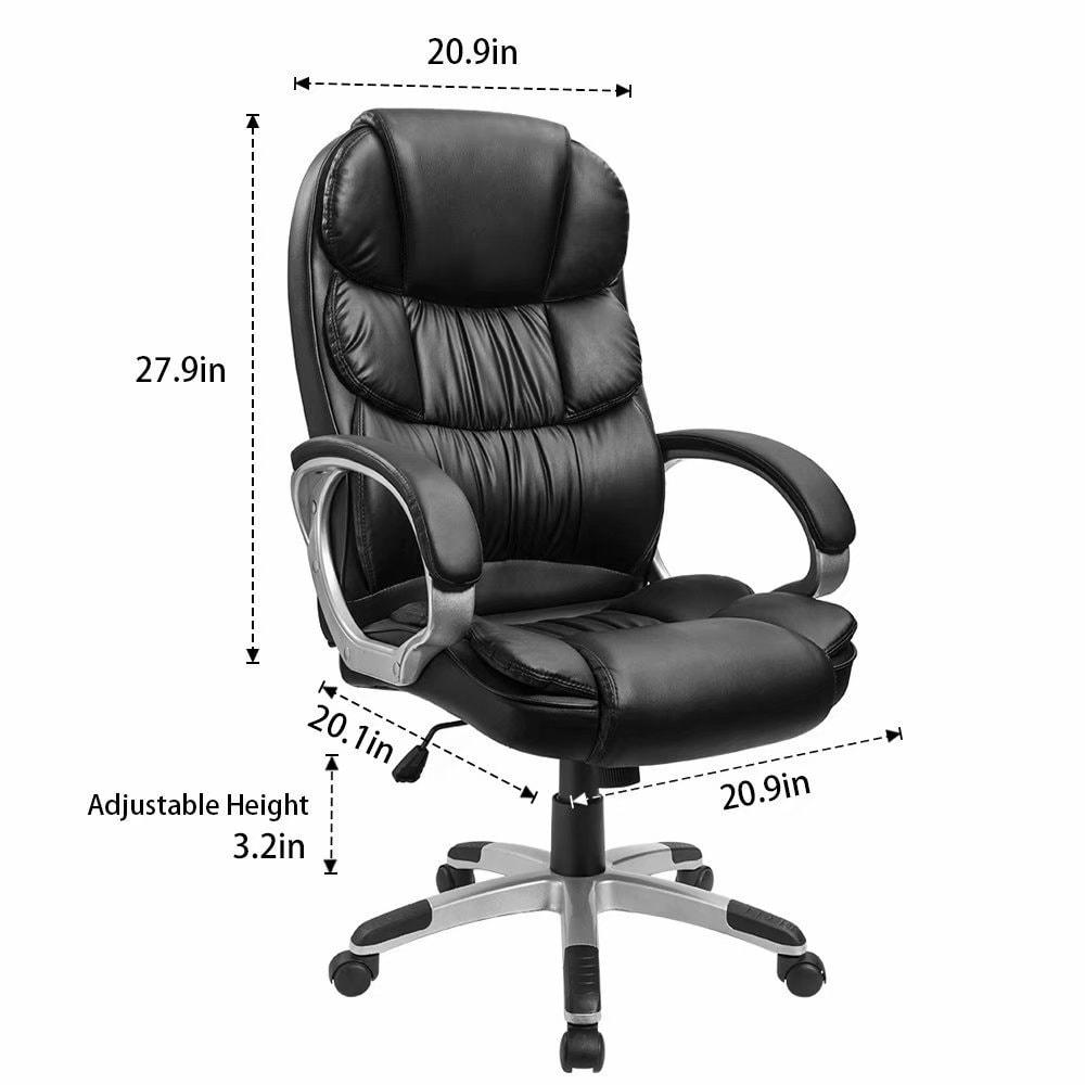 Homall Armless Office Desk Chair No Wheels PU Leather Thickened