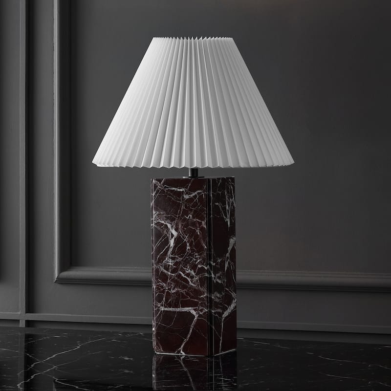SAFAVIEH Couture Mackenzie Square Marble Table Lamp - 16"W x 16"D x 25"H