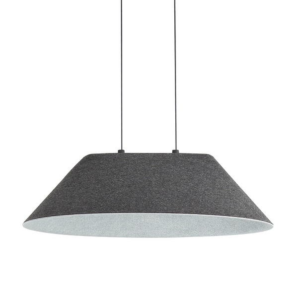 slide 2 of 2, Golden Lighting Faroe 21in Integrated LED Pendant in Flecked Black/Grey Felt - Black