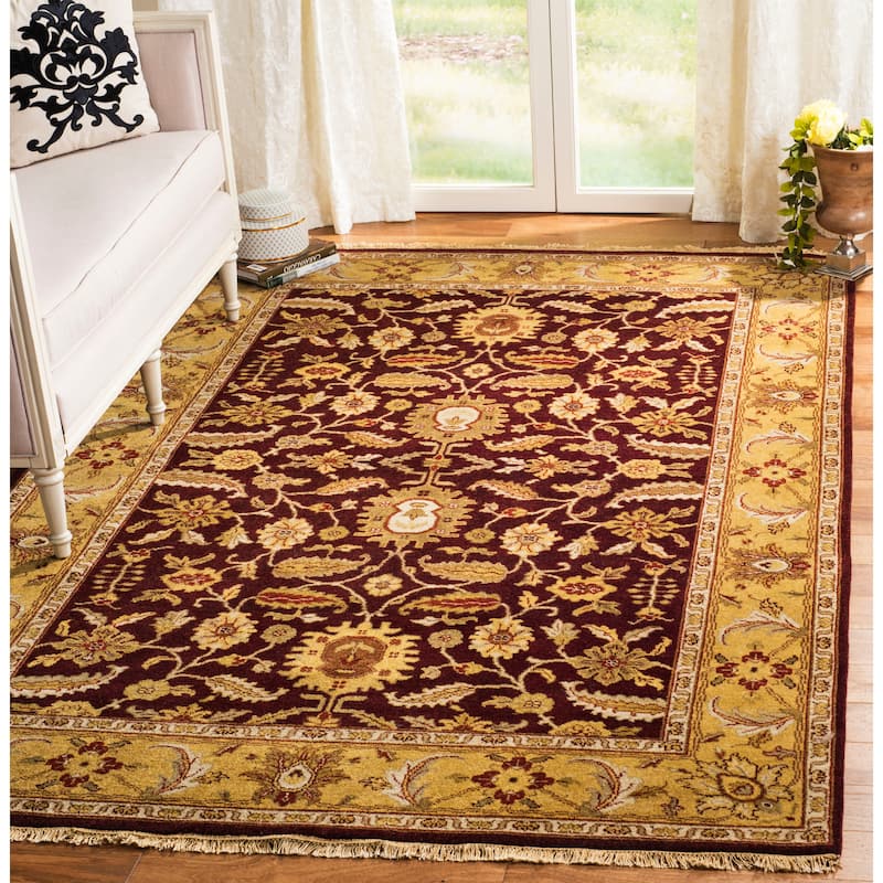 SAFAVIEH Couture Hand-knotted Old World Nicolasa Traditional Oriental Wool - 9' x 12' - Red/Light Gold