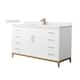 Option White / White Cultured Marble Top / Satin Bronze