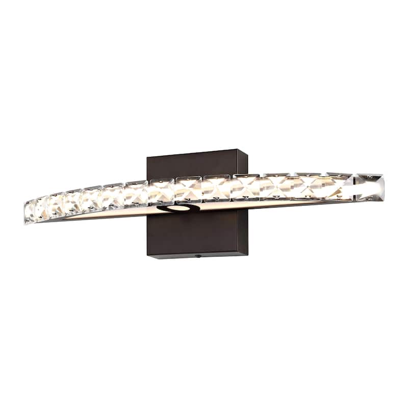 Emerson 18" 1-Light Bohemian Industrial Iron/Acrylic Integrated LED Vanity Light, Oil Rubbed Bronze/Clear by JONATHAN Y