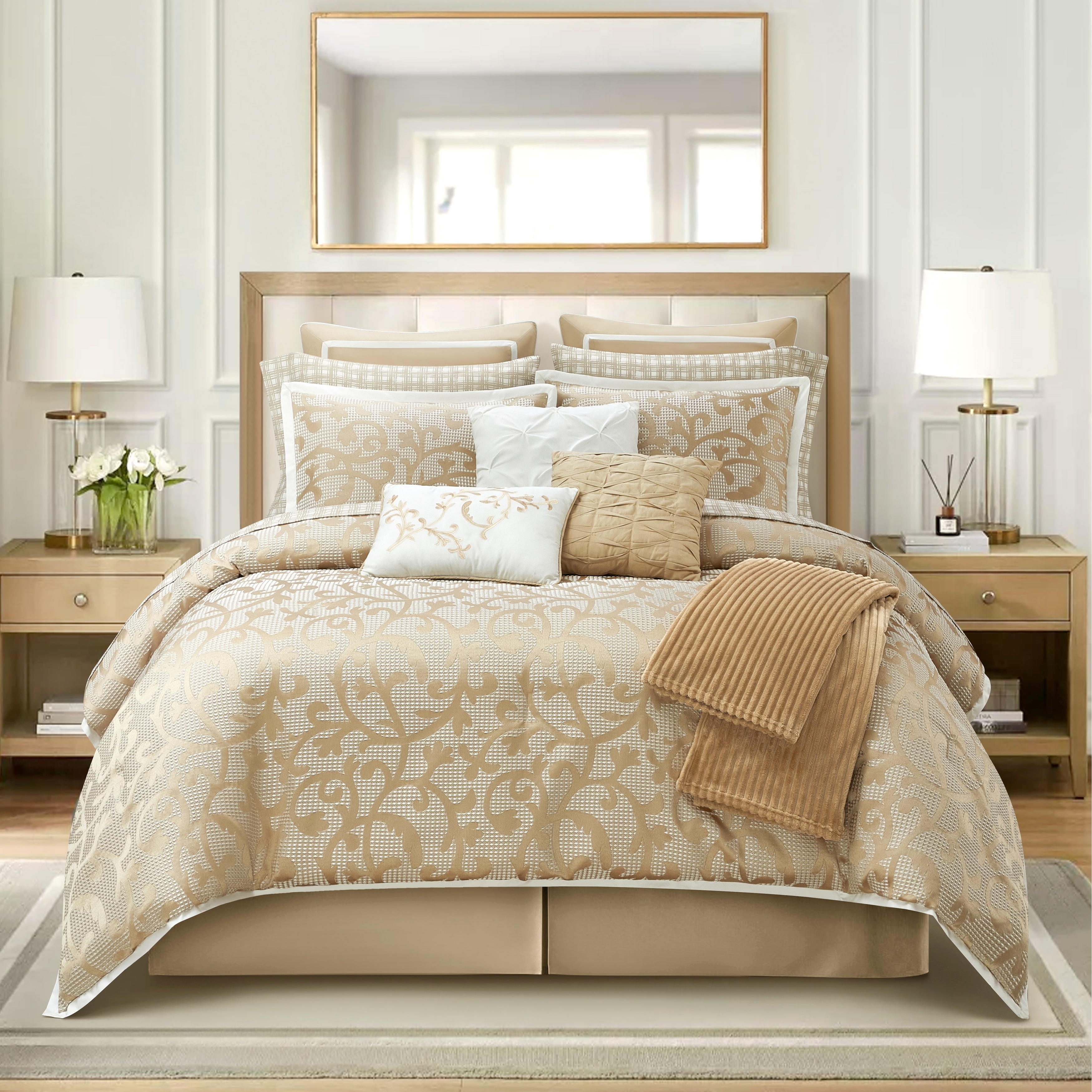 Nanshing Neva 14 Piece Paisley Jacquard Comforter Set