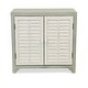 preview thumbnail 3 of 3, Seafoam Green Wooden Low Rise Cabinet with Front White Shutter Doors