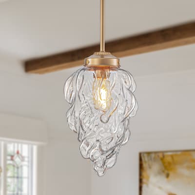 Starsky Modern 1-Light Clear Glass Kitchen Island Pendant Light - Gold
