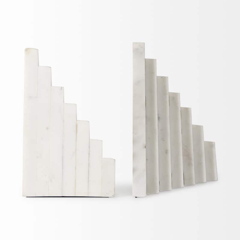 Sophia 8.0"L x 6.0"W x 7.0"H Marble Set Of Two Bookends