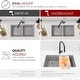 preview thumbnail 21 of 43, STYLISH Dual Mount 33" Double-Bowl Composite Granite Kitchen Sink - 33" x 18" x 9.5"